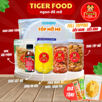 Bánh tráng phơi sương tóp mỡ TIGER FOOD  Bánh tráng + Bơ béo + Muối tôm hành phi + Tóp Mỡ + Sốt Me +