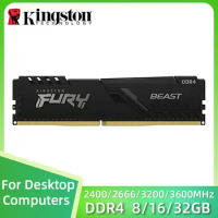 Kingston FURY Beast DDR4 8GB 16GB 32GB 2400MHz 2666MHz 3200MHz 3600MHz Desktop AMD Intel CPU Motherboard for Desktop Memory RAM