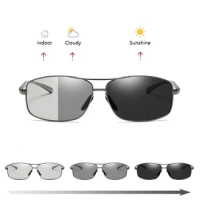 Photochromic Sunglasses For Men Driving Polarized Sun glasses Man Designer Chameleon Glasses Change Color Eyewear Day And Night