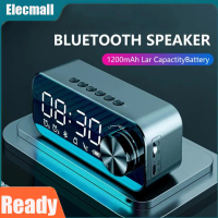 LED Mirror Bluetooth Speaker with Alarm Clock & Thermometer Bluetooth 5.0, TF Card Support, Type-C C