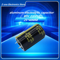 2-5pcs 80V3300UF 80V 3300UF 25X40mm High quality Aluminum Electrolytic Capacitor High Frequency Low Impedance