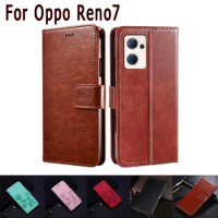 Leather Cover For Oppo Reno7 Case PGCM10 Stand Magnetic Card Flip Wallet Protective Phone Hoesje Etui Book For Oppo Reno 7 Case