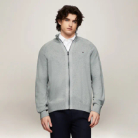 【Tommy Hilfiger】官方旗艦館 棉質拉鍊夾克_灰色