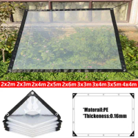Transparent Outdoor Tarpaulin 0.16mm PE Rainproof Garden Plant Cover Gazebo Pergola Canopy Dog Pet Window Windproof Awning