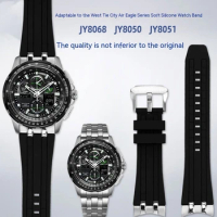FOR CITIZEN Sky Eagle JY8050 JY8051JY8068 Green Eagle Series Precision Steel Silicone Watch Strap
