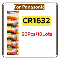 50pcs Original For Panasonic 3V CR1632 Button Batteries Cell Coin Lithium Battery For Watch Electronic Toy Calculators