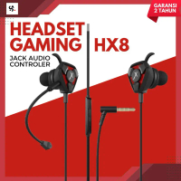 Earphone Gaming Kabel Fulll Bass Berkualitas Headset Gaming Mic Original 100% HX8 - Garansi 2 Tahun 