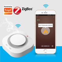 Tuya Smart Zigbee Smoke Detector wireless Smoke leak Detectors Prevention Smoke Sensor Install in Non smoking area or kitchen