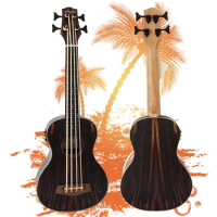 handmade Java wooden ebony Body fretless U Electric Bass Guitar Ukulele