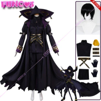 Kagenou Cid Cosplay Costume Wig Anime The Eminence In Shadow Minoru Kageno Black Uniform Shadow Garden Cloak Belt Gloves Outfit