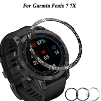 For Garmin fenix 7 7S 7X/5 5X/6X Pro/6X Watch Bezel Ring Stainless Steel Adhesive Anti-scratch Protective Cover RingsAccessories
