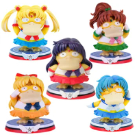 Pokemon Anime Figures Psyduck Cos Sailor Moon Sailor Mercury Sailor Mars Sailor Jupiter Cartoon Kawaii Figurine Model Toy Gifts