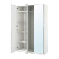 PAX/ÅHEIM 衣櫃/衣櫥組合, 白色/鏡面, 150x60x236 公分