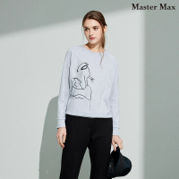 【Master Max】掛肩顯瘦線條圖形長袖大學T(8327126)