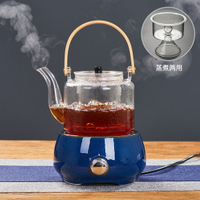 錘紋玻璃蒸煮茶壺兩用雙內膽煮茶器耐高溫家用加厚大容量燒水單壺