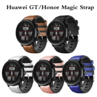 Silicone Leather Watch Strap For Huawei Watch GT GT2 Soft Watch Band Strap For Huawei Honor Magic Samsung Galaxy Watch 46mm