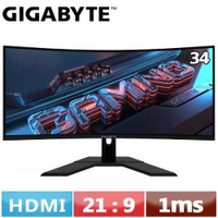 技嘉GIGABYTE 34型 GS34WQC 曲面電競螢幕