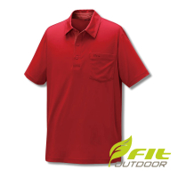 【Fit 維特】男-COOLMAX吸排抗UV POLO衫-磚紅 GS1101-27(抗UV/吸濕排汗/休閒上衣)