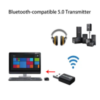 Wireless Portable USB Bluetooth-Compatible 5.0 Adapter Dongle Music AUX Stereo BT Audio Transmitter For PC Laptop Mouse Car Kit