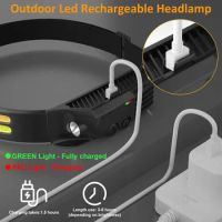 USB Rechargeable Sensor LED Headlamp 18650 Battery Headlight Led Head Torch Camping Light Head Flashlight for Fishing Lantern