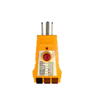 Copper Power Socket Tester Abs Yellow Safety Leakage Protection Socket Detector AC110~125v Pc Flame Retardant
