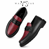 Sepatu Slip On Pria Loafers Croco Maroon by WalkStarr Shoes Kerja Pantofel