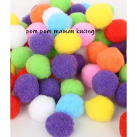 POMPOM Bola Bulu WARNA Mainan KUCING, Anjing - Pom pom pet toy [5pcs]