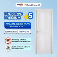Tidy Pintu Kamar Mandi Pvc + Handle Bukaan Kanan J032 71X195 Cm Putih - Proteksi Ganda Extra Bubble