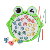 【888ezgo】大眼青蛙電動音樂磁性釣魚盤（21隻魚+2釣桿）