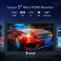 Eyoyo 5" Monitor Small Hdmi Monitor Portable vga Monitor CCTV Screen LCD 800x480 TFT Monitor BNC AV/VGA Display LED car monitor