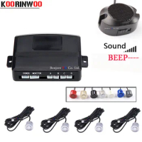 Koorinwoo Adjustable Speaker Car Parking Sensor 4 Reverse Radar Alarm Alert Indicator blind Probe Parktronic System Car-detector