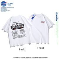 NASA เสื้อยืดชายหญิงแขนสั้น สตรีทฮิปฮอป summer 911GT3 พิมพ์ลาย คอตตอน คอกลม หลวมและระบายอากาศ