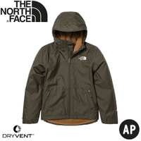 【The North Face 童 DV防水連帽內刷毛外套 AP《褐綠》】7WPQ/保暖/防風外套/連帽外套