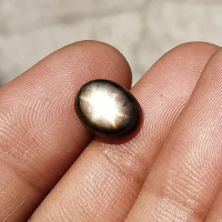 Batu Cincin Akik Permata Black Sapphire Safir Hitam Bintang Bangsing