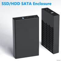 Ruisave 2.5 3. 5 inch SATA HDD Enclosure USB3.0 External HD Case for Hard Drive Box up to 18TB SSD SATA Drive Reader hd externo
