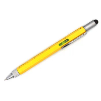 6 In 1 Multifunctional Tool Pen Versatile Tools Bubble Level Flat / Cross Screwdriver Metal Ballpoint Pen Refillable Refills