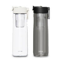 【NOBVAN】運動水壺 健身水壺 茶水分離杯 隨身瓶(800ml/磁彈/隔離/提繩/耐冷耐熱)