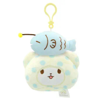 Marumofubiyori Bear Head Plush Keychain Mascot Moppu Bear With Fish Kawaii Cute Women Bag Keychains 