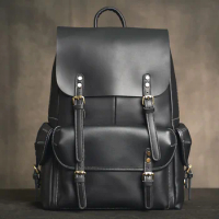 Genuine Leather Men's Backpack Fashion Bag Outdoor Travel Backpack Fitness bag Laptop Backpack Schoolbag For Laptop 15.6 Inch