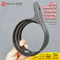 Klem Knalpot Carbon Karbon 4 Tak 3,5 Inch 2 LOBANG GANTUNGAN PINGGIR (CUSTOM REQUEST) Gantungan Clam