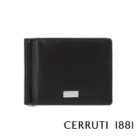 【Cerruti 1881】義大利頂級小牛皮6卡式附鈔票夾短夾皮夾 CEPU05429M(黑色 贈禮盒提袋)