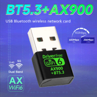 AX900 WiFi 6 USB Bluetooth 5.3 อะแดปเตอร์ 2IN1 Dongle Dual Band 2.4G & 5GHz USB WiFi Network Wireles