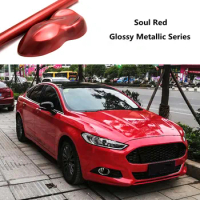 50cmX2M/3M Satin Red Matt Metallic Red Vinyl wrap Car Wrap With
