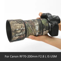 Roadfisher Outdoor Camo Waterproof Dustproof Camera Lens Wrap Cloth Cover Coat Protection For Canon RF70-200mm F2.8 L IS USM