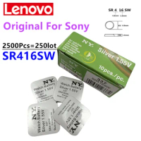 2500pcs For Original SONY 337 SR416SW Button Cell Batteries AG6 LR416 337A Silver Oxide For LED Headphone Watch Battery