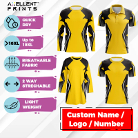 Axellent Yellow Tribal Jersey Custom Name Baju Jersey Custom Nama Tshirt Sukan Jersi Perempuan Musli