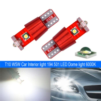 50PCS T10 W5W 501 168 Super Bright LED 3 SMD Car Reading Dome Lights Auto Marker Lamps Wedge Tail Side Bulbs DC 9-28V