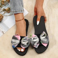 Summer Slippers For Women Ladies Open Toe Slippers Flowers Women Flip Flop Heels Sandals with Arch Support S Men Sandals