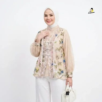 THE NUEPISODE - MERAYU TOP - Atasan Wanita Brukat Bordir Bunga Lengan Balon All Size