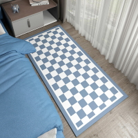 北歐床邊毯臥室輕奢棋盤格地毯長條家用地墊可裁剪可定制飄窗墊子